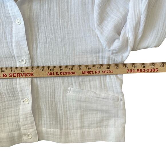 Eileen Fisher Cropped Lofty Gauze Jacket Size Medium White 100% Cotton System - Picture 10 of 11